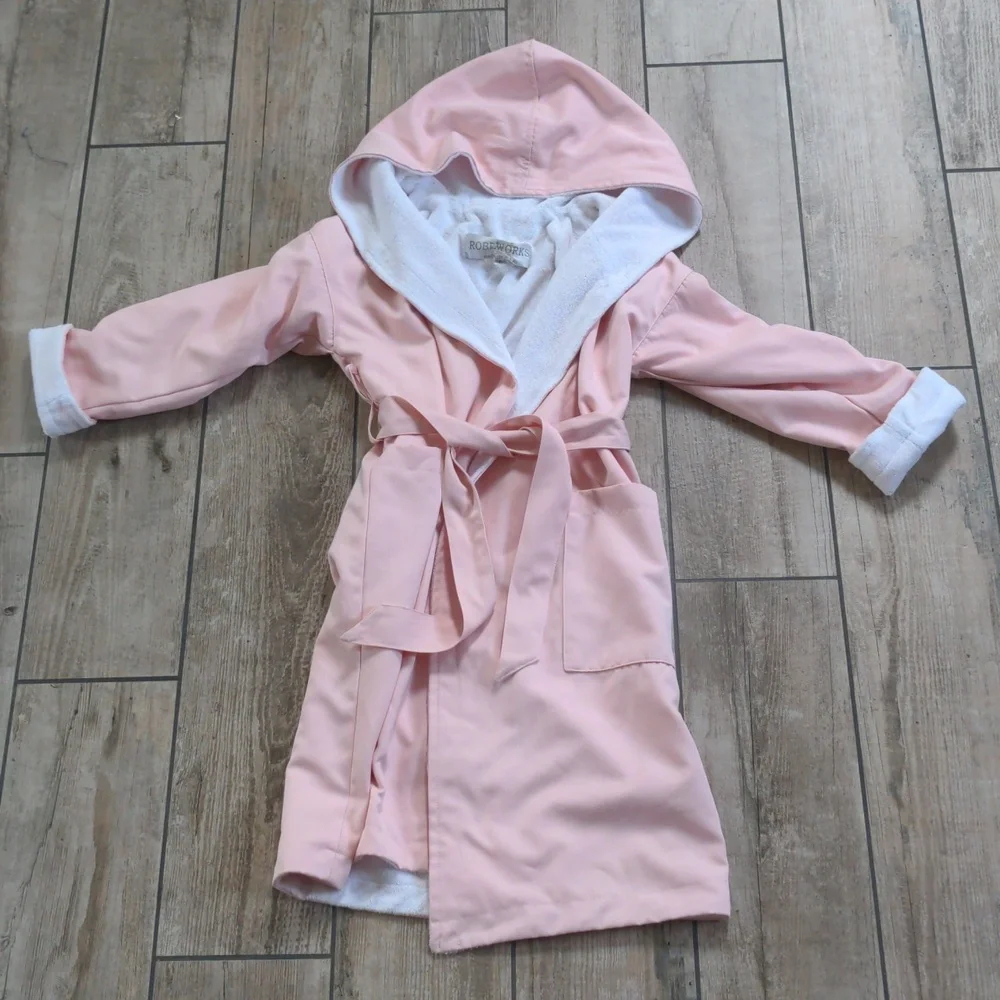 Girl's RobeWorks Terry Lined Hooded Luxury Spa Robe with Belt